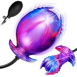 Analplug aufblasbar XXL mit Magnetventil und Handpumpe, Inflatable Butt Plug Monster Dildo mit T-Basis, Analdehner Tunnel Plug Fantasy Anal Toy BDSM Stretching für Männer Paare
