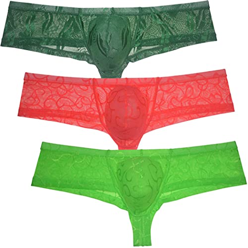 Sexy Men's See-through Cheeky Boxer Briefs Sheer Brazilian Back Bikini Thong Underwear Mens Pouch Panties