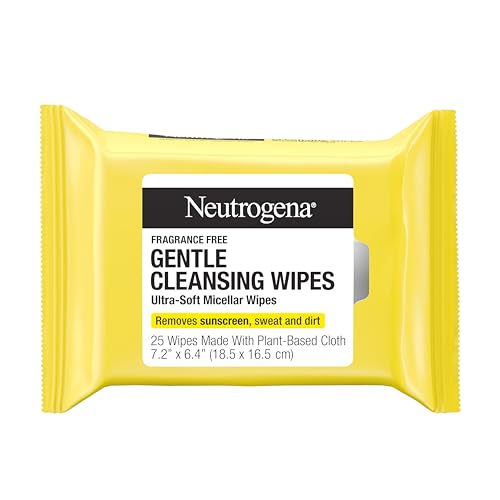 Neutrogena Gentle Facial Cleansing Wipes, Ultra-Soft Micellar Cleansing Wipes for Effortless...