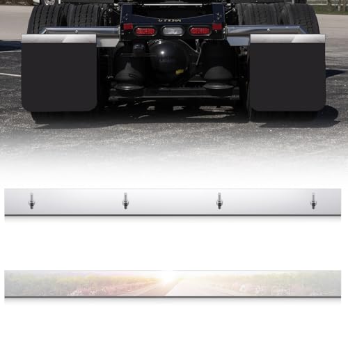 Image of MorningRo 2 Pcs 2 inch x 24 inch Studded Mud Flap Top Plate, Non Perforated, Stainless Steel, for Fixing Mudguard