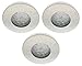 Produktbild Trango 3er Set dimmbare IP44 Einbaustrahler WEISS TG6729IP-036-6D Bad/Dusche/Sauna inkl. 3x dimmbaren GU10 6,0 Watt LED Leuchtmittel 3000K w-weiß & Fassung Einbauleuchten Edelstahl lackiert rostfrei