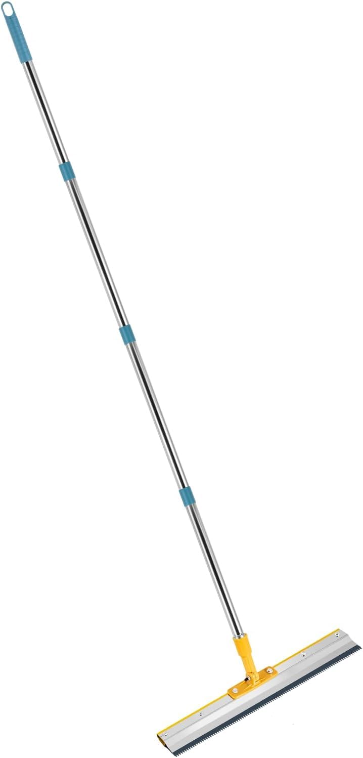 MXBAOHENG Raclette Dentée Aciers Inoxydables 56cm Lames de rechange avec dents de 3 mm & 5 mm de hauteur Perche Telescopique 160 cm Rouleau Debulleur Ragreage