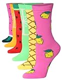 Tipi Toe Women's 6-Pairs Colorful Patterned Crew Socks