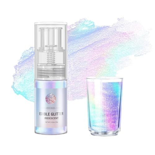 Iridescent 10G Edible Glitter Spray For Drink, Food Grade Luster Dust, Edible Glitter For Cocktails, Edible Shimmer Powder For Cupcakes, Strawberries, Chocolate
