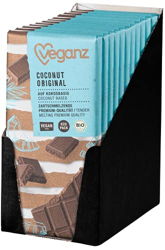 Veganz BIO Coconut Choc Original - vegan chocolade met kokosbloesemsuiker en biologische cacao heerlijk veganistisch - 12 x 80g