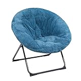 Ubon Super Soft Oversized Moon Chairs for Adults Comfy Portable Folding Saucer Chair Faux-Fur Lounge...