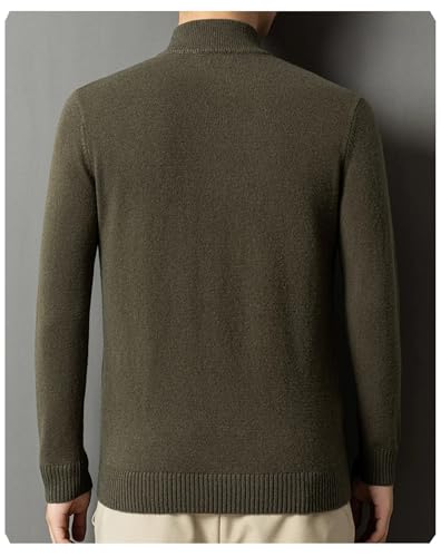 Men's Half-High Zipper Stand Collar Sweater Casual Long Sleeve Twisted Knitted Pullover Top2