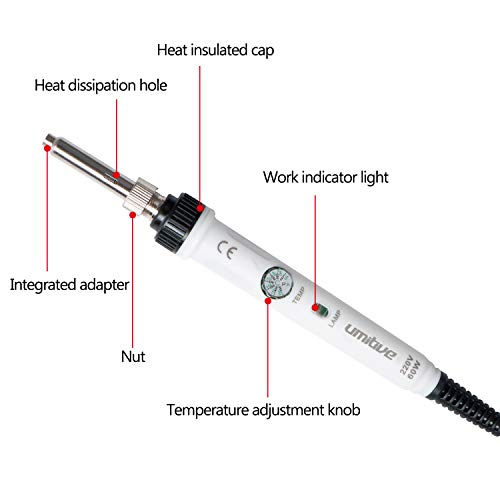 Umitive 34Pcs Kit Pirografia Legno, 60W