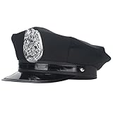 ERDOGLY Men Police Costume Hat, Police Hat, Cop Cosplay Hat Cap for Men, Women, Adults Officer Captain Accessories for Halloween Cosplay