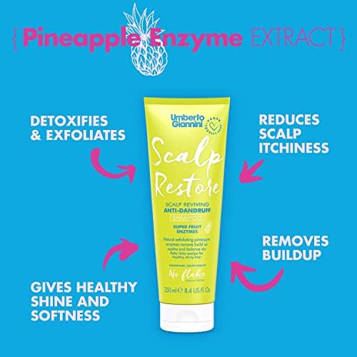 Umberto Giannini Scalp Restore Shampoo, Vegan & Cruelty Free Scalp Reviving Anti-Dandruff Formula with Super Fruit Enzymes, 250 ml