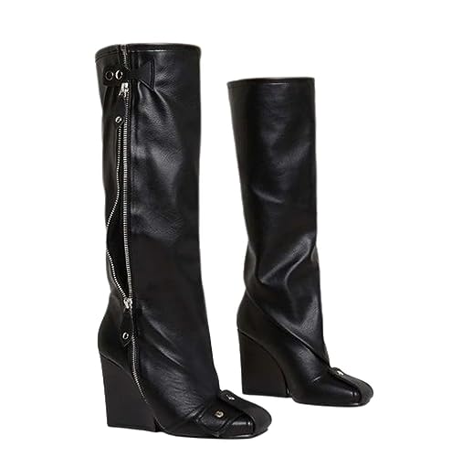 LEMONADE Women Wedge Boots Knee High Fashion Pull On Boots2
