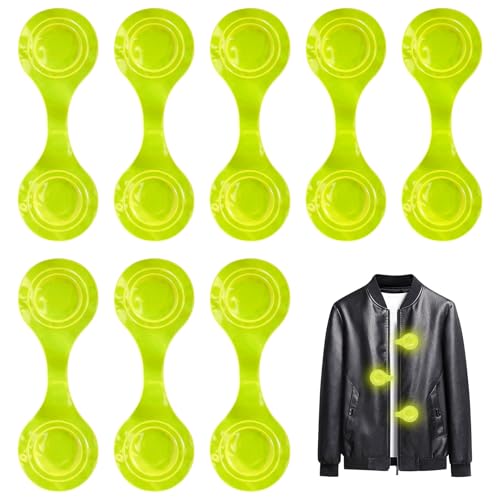 Magnetische Reflektoren 8 Stück Reflektoren Kinder Reflektierende Ansteckmagnete Reflektor Schulranzen Reflektor Clips Anhänger Reflektoren für Rucksack Kleidung Jacke Kinderwagen (Neongelb)