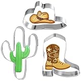 Cowboy Cowgirl Cookie Cutter Set, 3 Pcs Western Cookie Cutters