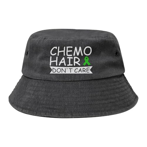 Qauirfe Chemo Hair Don't Care Non-Hodgkin's Lymphoma Fashion Cowboy Denim Fisherman Hat Outdoor Fishing Cap Sun