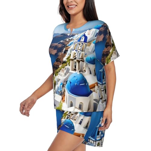 Pyjama deux pièces femme avec short pour éviter la chaleur et rester élégante