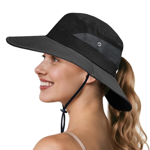 NPQQUAN 1 & 2 PCS Sun Hat for Women Men 3” Wide Brim UPF 50+ Fishing & Bucket Beach Hats