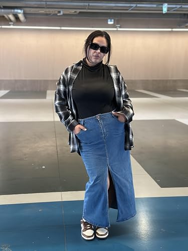 Zeagoo Womens Plus Size Flannel Shirts Plaid Shirts Long Sleeves Casual Button Down Collared Shacket Tops4