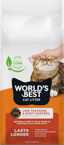 World's Best Cat Litter Low Tracking Dust Control Multiple Cat Unscented flushable corn