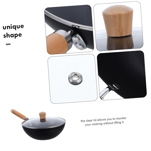 Mini Wok de Hierro con Mango de Madera y Tapa miniatura 3