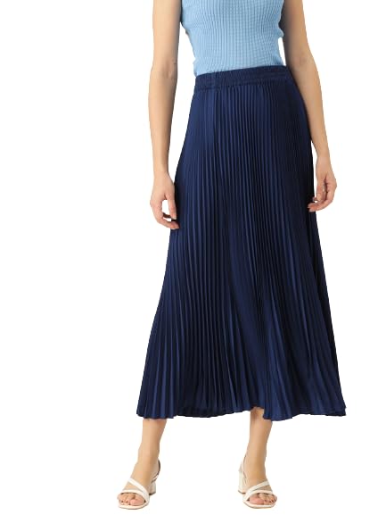 Image of Wisstler Pleated Flared Midi Skirt