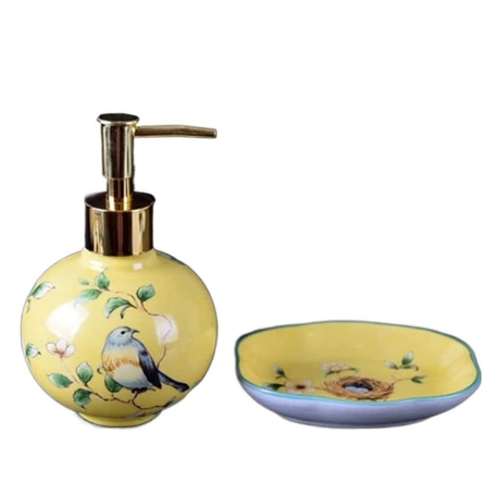Lyvqzpwlr Unique Colour Ceramic Soap Dispenser Set