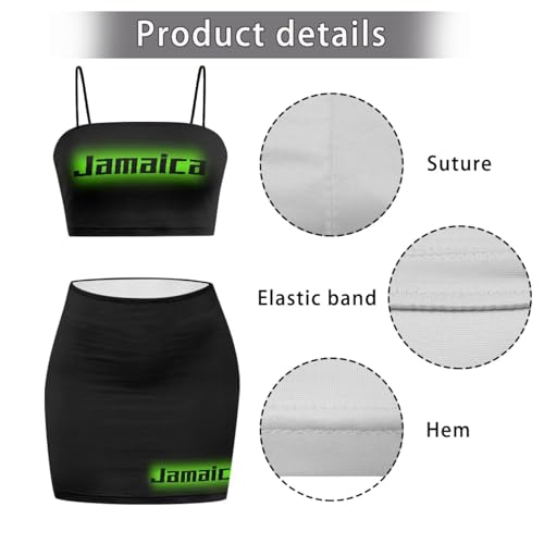 Image of 2025 Sexy Spaghetti Strap Crop Tops and Bodycon Skirt Casual 2 Piece Set S-4XL