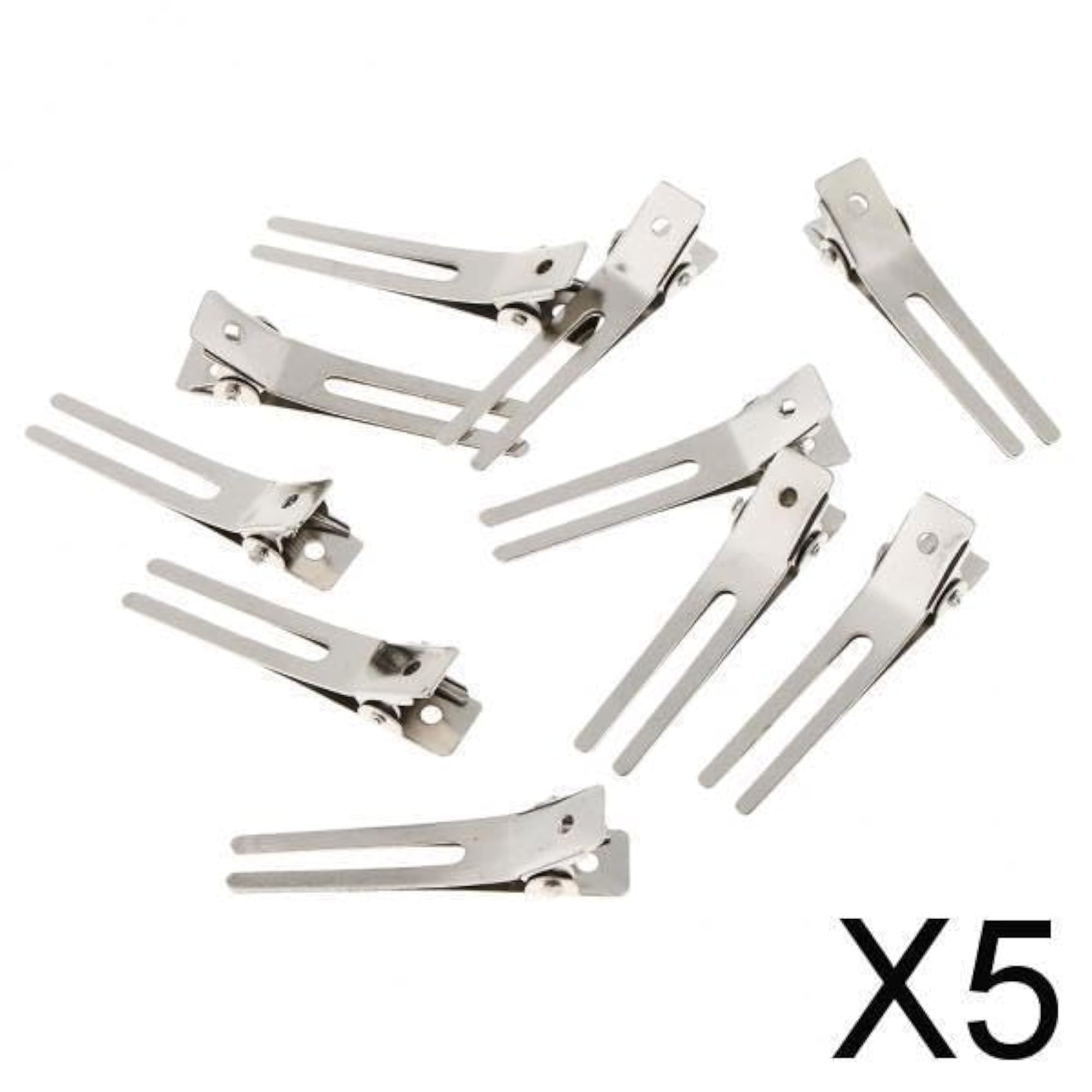 5x10 Pieces DIY Hair Clips Silver Blank Alligator Clip