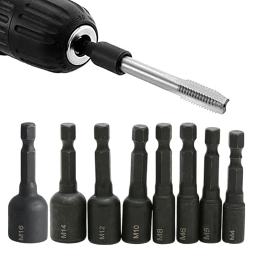 Gewindebohrer-Adapter-Set, 6 Stück, Gewindebohrer-Adapter, Halter, Verlängerungsstange, 1/4-Zoll-Sechskantschaft für Modellbau und Auto-Reparaturen