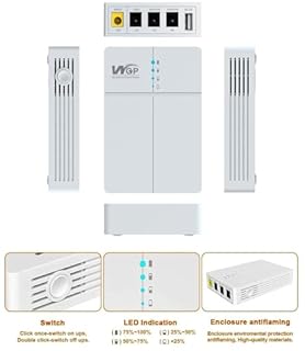 Yangers Mini UPS 12V Uninterruptable Power Supply, 13500mAh Li-ion Portable Battery Backup Power device home power bank with Multi DC Output 9V 12V USB 5V for ONU WiFi Router Phone Camera Alarm