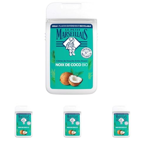 Le Petit Marseillais Ducha Hidratante Coco, 250 ml (Paquete de 4)