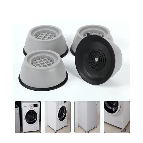 Image of RIOMAX Washer Dryer Anti Vibration Pads, Refrigerator Stand, Washing Machine Stand, Fridge Stand & Furniture Base Stand (Pack of 4), White, Standard