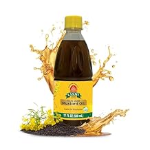 LAXMI Mustard Oil 17 oz Natural, Unrefined, Non-GMO, Cold Pressed - Made from Pure Mustard Seeds - Versatile for Cooking and Traditional Use