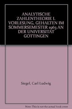 Paperback ANALYTISCHE ZAHLENTHEORIE I. VORLESUNG, GEHALTEN IM SOMMERSEMESTER 1963 AN DER UNIVERSITAT GOTTINGEN Book