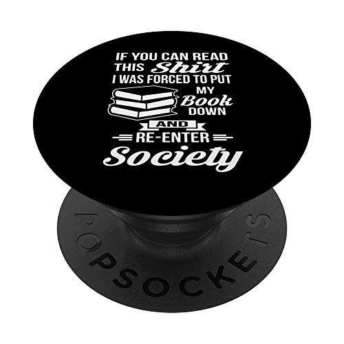 I Was Forced To Put Down My Book Funny Reading PopSockets Agarre y Soporte para Teléfonos y Tabletas
