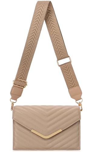 Women's Crossbody Bag - Vegan Leather Quilted Shoulder Purse,Evening Handbag with 2 Straps2