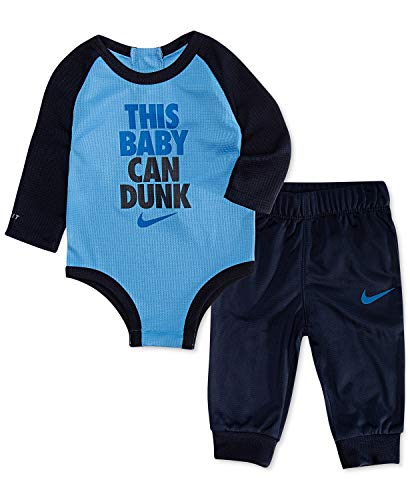 Image of Nike Baby Boys' Long Sleeve Bodysuit and Joggers 2-Piece Outfit Set