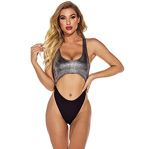 Maillot de bain triangle motif serpent de coupe haute couture
