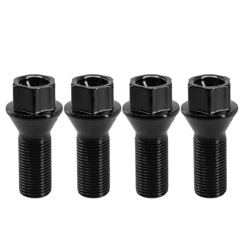 Tokaneit Boulons de Roues Noir M14x1.25 4 Pièces Boulons de Roues de Rechange,Goujon de Roue,Boulon Antivol Roue Voiture,Ecrou Antivol,Boulon,pour BMW 220i 225i 320i 20i 28i 35i F20 F30 36136781151