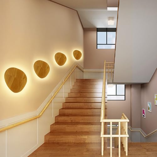 Aplique de madera de forma irregular HAIDU iluminación LED japonesa 3