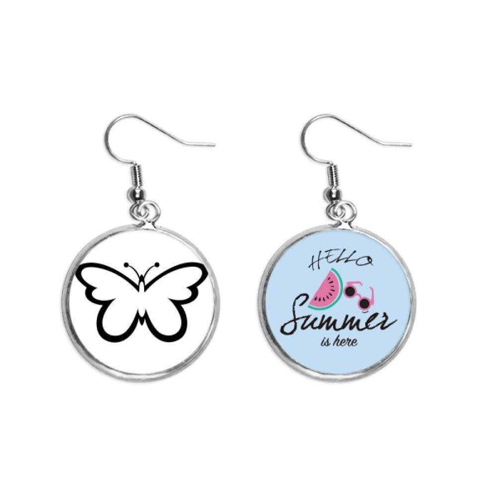 Pendientes de mariposa negra estilo simple black con sandía 5