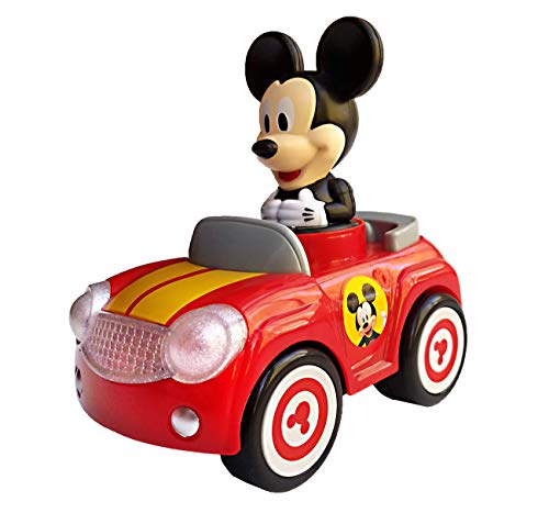 Disney Junior Mickey Mouse Clubhouse Push and Go Racer Car with Light and Sound for Toddlers, Boys and Girls, Red