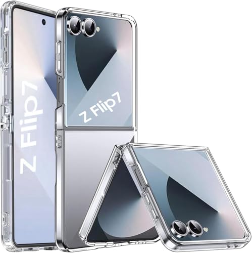 Galaxy Z Flip 7 5G Case, Galaxy Z Flip 7 Case, Full Protection [Slim Thin] [Shockproof] Flexible TPU Crystal Clear Soft Skin Protective Case Cover For Samsung Galaxy Z Flip 7 (Clear)