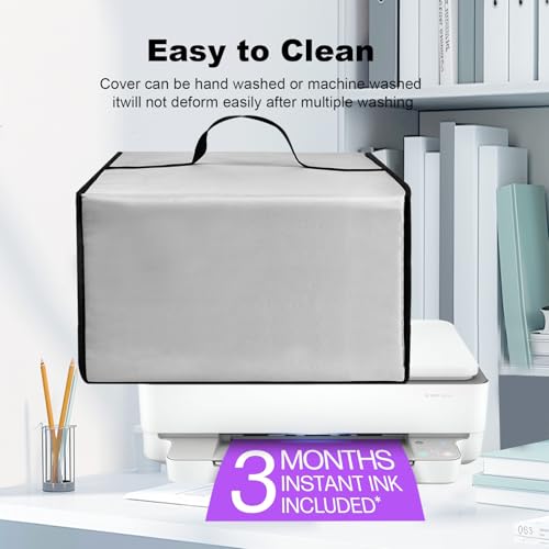 Image of Tablet Printer Cover Mobile Printer Case for HP Envy 6555e / DeskJet 4255e /Plus 651 /G3270 /MFC-J4335DW Wireless All-in-One Color Inkjet Printer, Scanner, Copier (Silver)