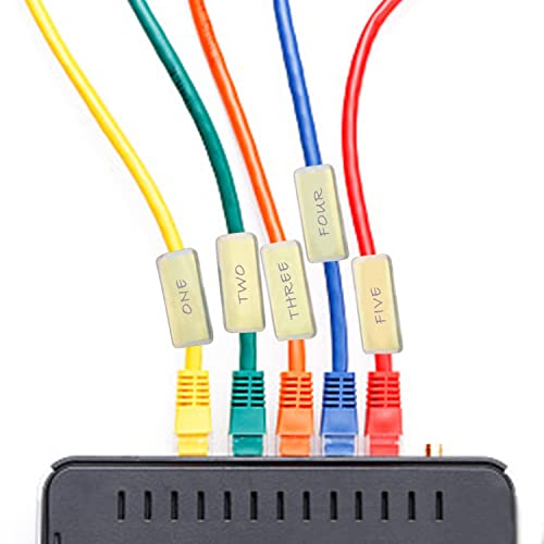 KLEHOPE 25 Stück Kabeletiketten, Transparente Wasserdichte Kabelbeschriftung Clip, Wiederverwendbar zum Markieren und Sortieren Verschiedener Kabel (Kabelbinder Nicht im Lieferumfang Enthalten)