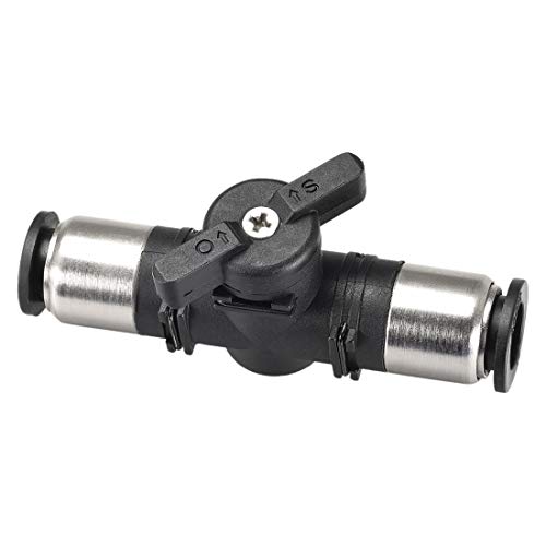 Válvula de bola neumática y cierre rápido de 10 mm en plástico negro resistente 5