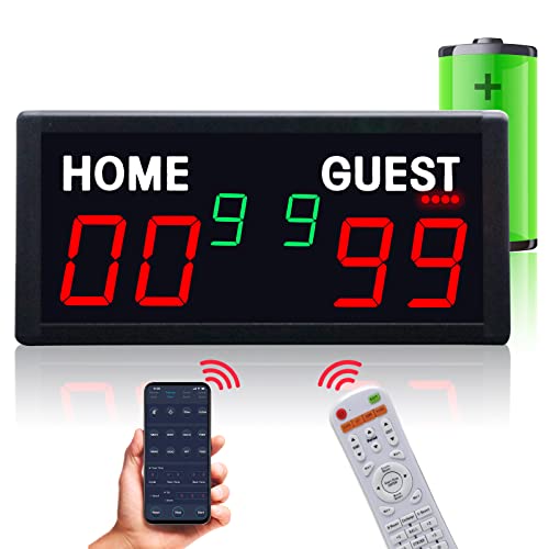 Yz 6 Digits Battery Bluetooth Electronic Scoreboard, Digital Scoreboard With Remote, Cornhole Score Keeper Basketball Scoreboard For Indoor&Outdoor Game, Baseballl/Shuffleboard/Billiard/Volleyball #TOP19