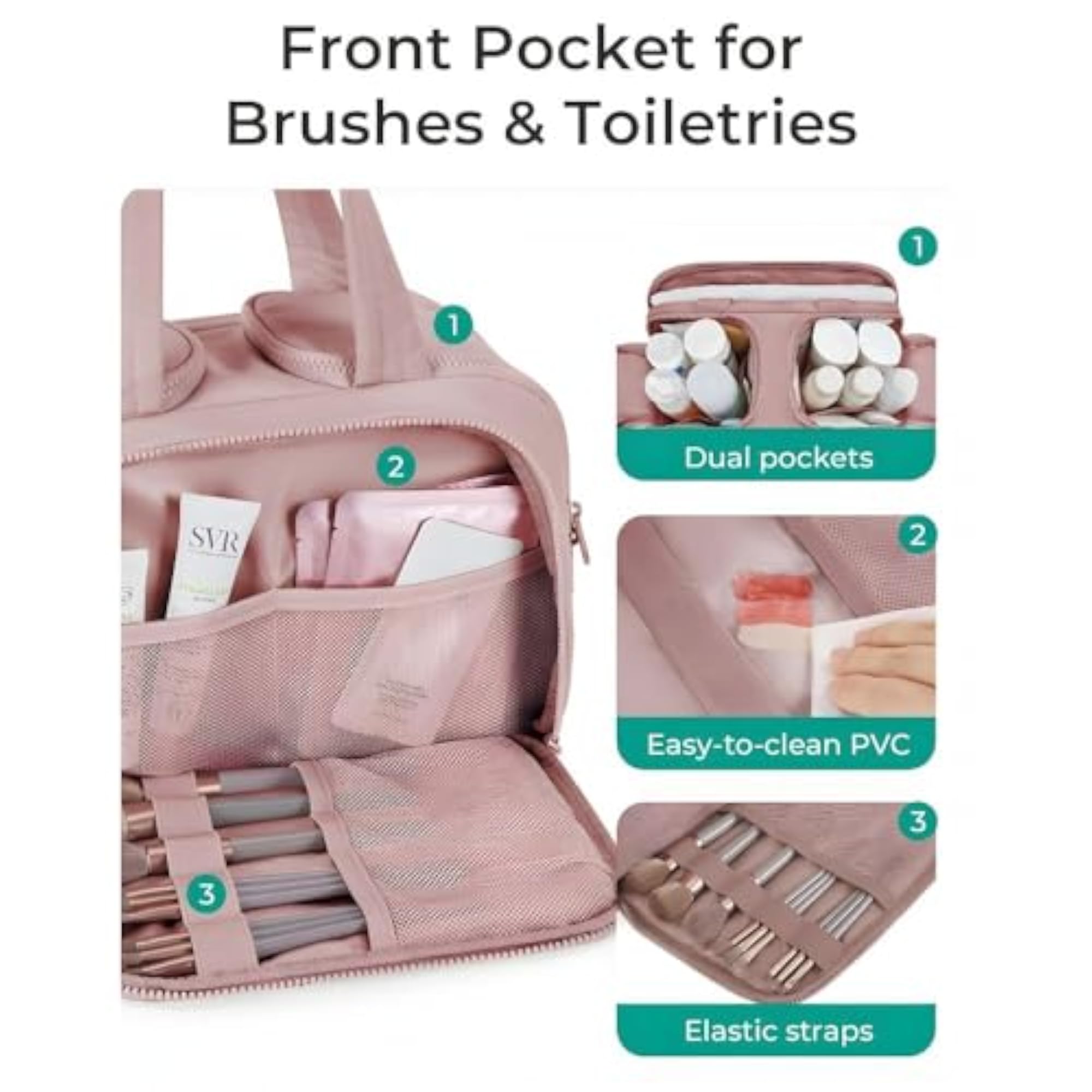 Travel Toiletry Bag, Lightweight Cosmetic Makeup Organizer