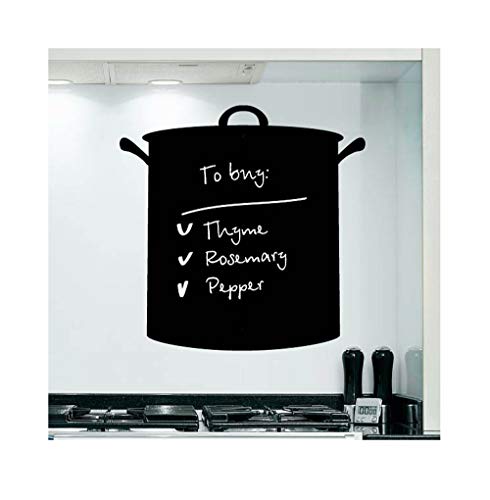 Sticker Tableau Noir CUISINIÈRE 55 x 55 cm, Adhésif Ardoise Effaçable, Décoration MÉMO pour...