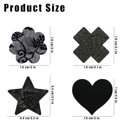 Nipple Pasties-Glitters Nipple Covers,Nipple Covers for Women Rave Party Disposable Sticky Breast Petals2