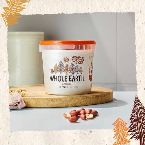 Whole Earth Creamy Peanut Butter, Spreadable Cream, Natural Source of Vegetable Protein, Gluten-Free, Vegan, Pack of 1kg